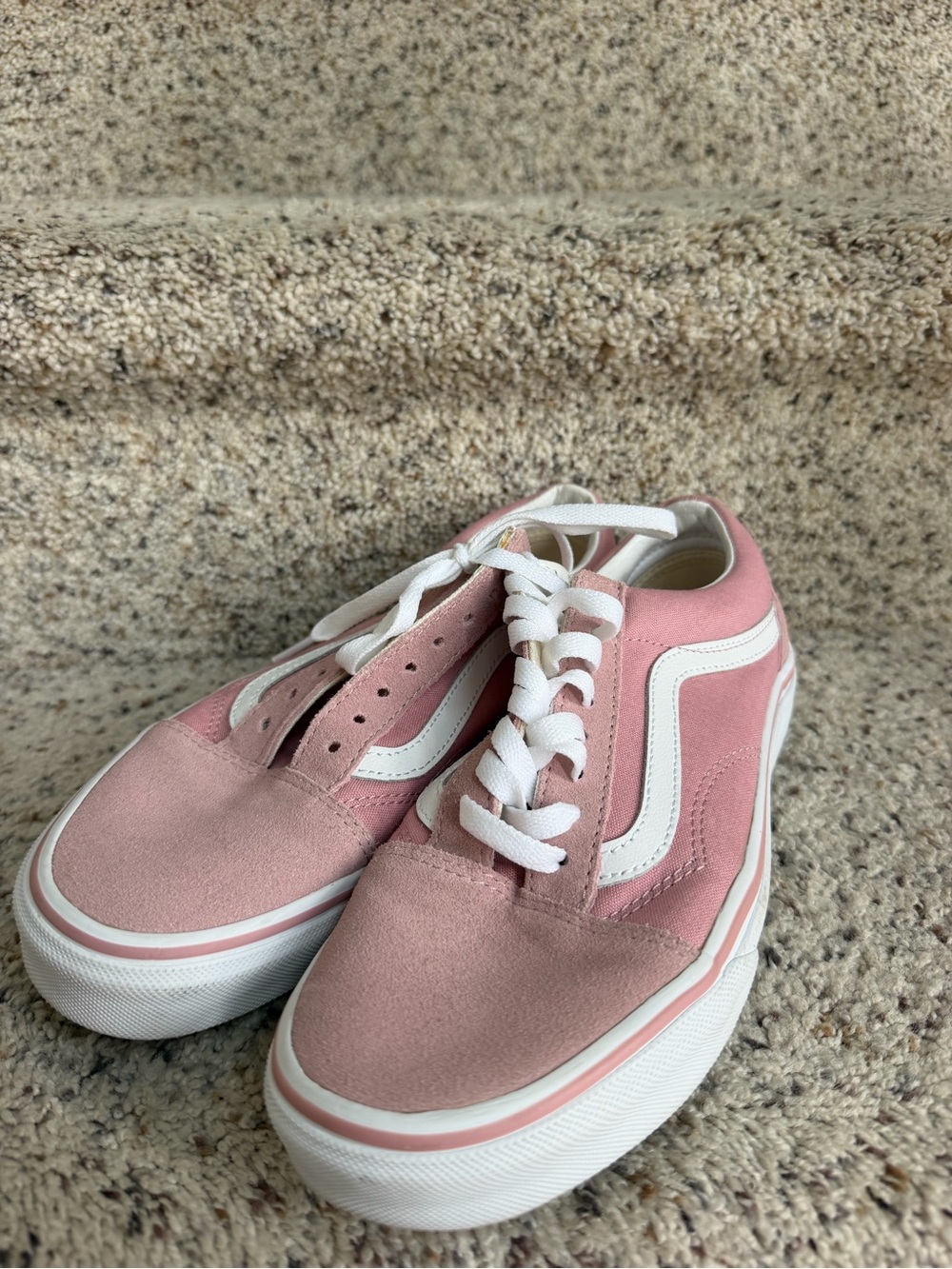 Vans Pink & White Old Skool Women's Sneakers
